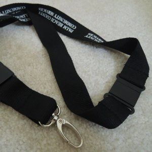 Lanyard ID Badge Holder Black with Snap Shut Buckle Lariat Keychain PBC Promo